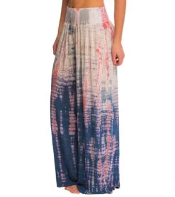 Hard Tail Flat Waist Wide Leg Yoga Pants Aqua/Berry Lizard