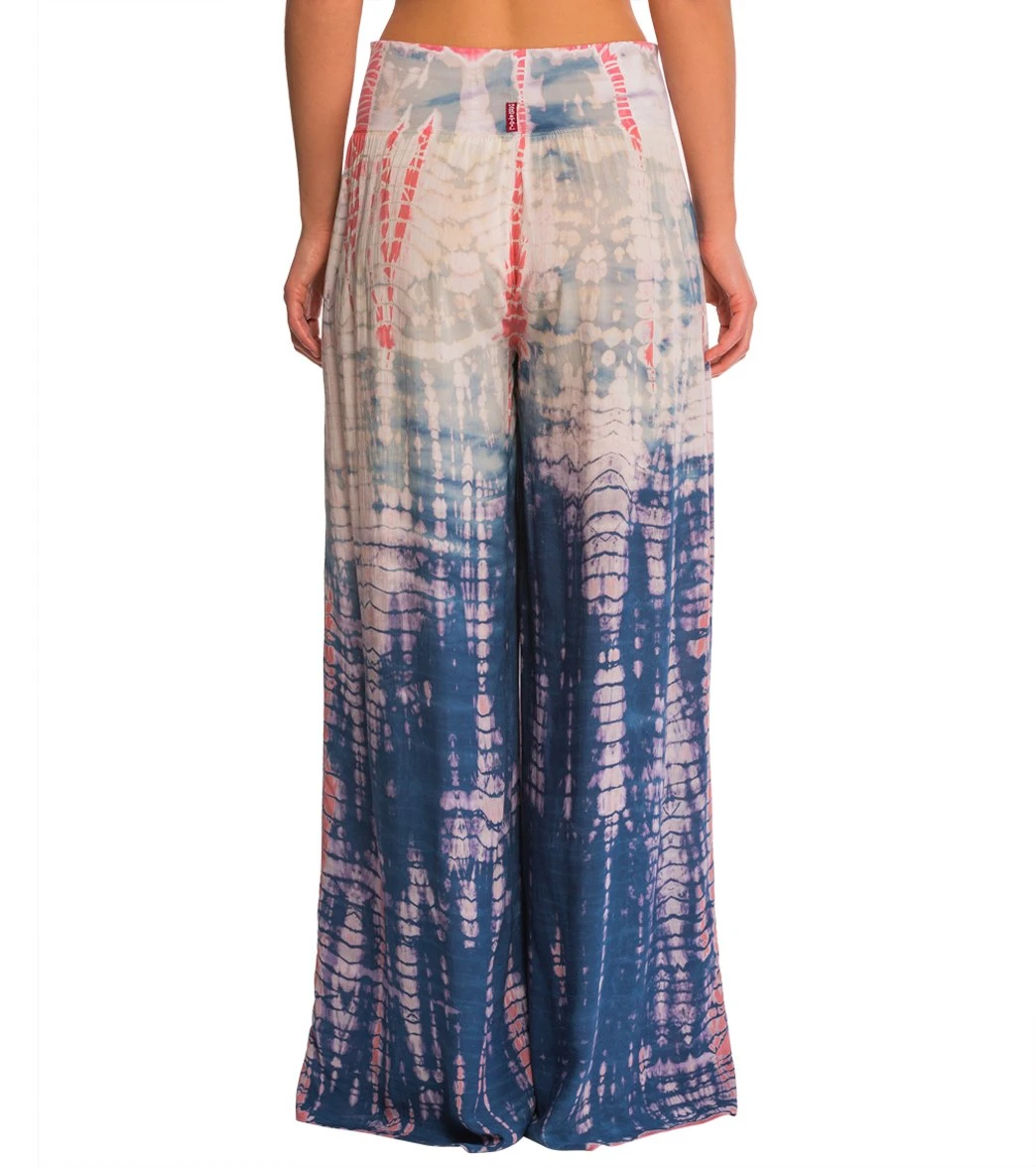 Hard Tail Flat Waist Wide Leg Yoga Pants Aqua/Berry Lizard 4 Hard Tail Flat Waist Wide Leg Yoga Pants Aqua/Berry Lizard - Image 2