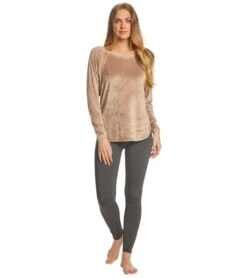 Hard Tail Velvet Raglan Shoulder Slide After Yoga Pullover -Beyond Yoga || Onzie || Marika Sales Store 1740264538147 mauve 4a