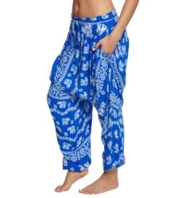 Buddha Pants Elephants Harem Pants Blue