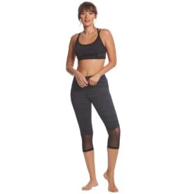Hard Tail Mid Rise Side Mesh Yoga Capris Black -Beyond Yoga || Onzie || Marika Sales Store 1740298256419 black 4a