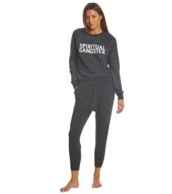 Spiritual Gangster SG Varsity Old School Pullover Vintage Black -Beyond Yoga || Onzie || Marika Sales Store 1740326043683 vintageblack 4a