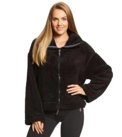 Free People Movement Dazed Hi Neck Zip Sherpa Black -Beyond Yoga || Onzie || Marika Sales Store 1740410126371 black