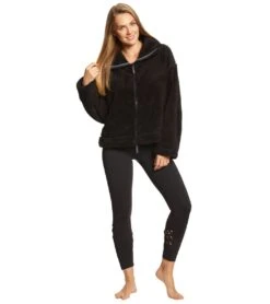 Free People Movement Dazed Hi Neck Zip Sherpa Black -Beyond Yoga || Onzie || Marika Sales Store 1740410126371 black 4a