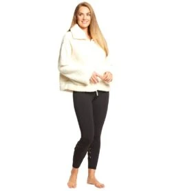 Free People Movement Dazed Hi Neck Zip Sherpa Ivory -Beyond Yoga || Onzie || Marika Sales Store 1740410454051 ivory 4a