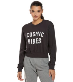 Spiritual Gangster Cosmic Crop Crew Sweatshirt -Beyond Yoga || Onzie || Marika Sales Store 1740432867363 vintageblack