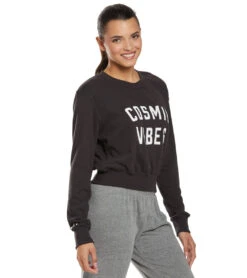 Spiritual Gangster Cosmic Crop Crew Sweatshirt -Beyond Yoga || Onzie || Marika Sales Store 1740432867363 vintageblack 2a
