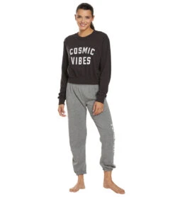 Spiritual Gangster Cosmic Crop Crew Sweatshirt -Beyond Yoga || Onzie || Marika Sales Store 1740432867363 vintageblack 4a