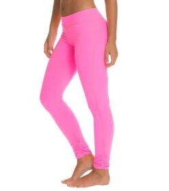 Beyond Yoga Women's Essential Gathered Yoga Leggings Shocking Pink