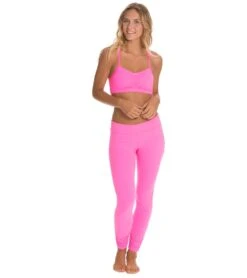 Beyond Yoga Women's Essential Gathered Yoga Leggings Shocking Pink -Beyond Yoga || Onzie || Marika Sales Store 1740655984675 shockingpink 4a