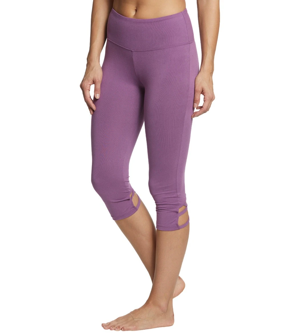Balance Collection High Line 22" Yoga Capris Concord Grape 4 Balance Collection High Line 22" Yoga Capris Concord Grape - Image 2