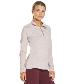 Balance Collection 1/4 Zip After Yoga Pullover Heather Mauve Shadows