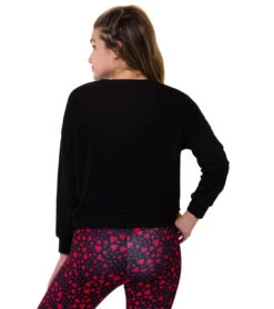 Onzie Basic Crew Love Gold Sweatshirt Black -Beyond Yoga || Onzie || Marika Sales Store 1882018283555 black 3a