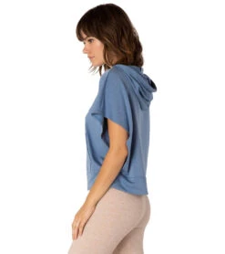 Beyond Yoga Open Side After Yoga Hoodie Serene Blue Heather -Beyond Yoga || Onzie || Marika Sales Store 1893333762083 sereneblueheather 3a