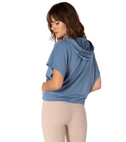 Beyond Yoga Open Side After Yoga Hoodie Serene Blue Heather -Beyond Yoga || Onzie || Marika Sales Store 1893333762083 sereneblueheather 4a