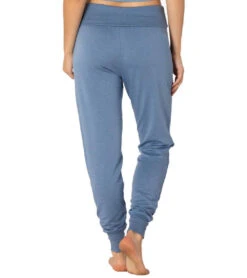 Beyond Yoga Cozy Fleece Foldover Long Sweatpant Joggers Serene Blue Heather -Beyond Yoga || Onzie || Marika Sales Store 4100190437411 sereneblueheather 4a