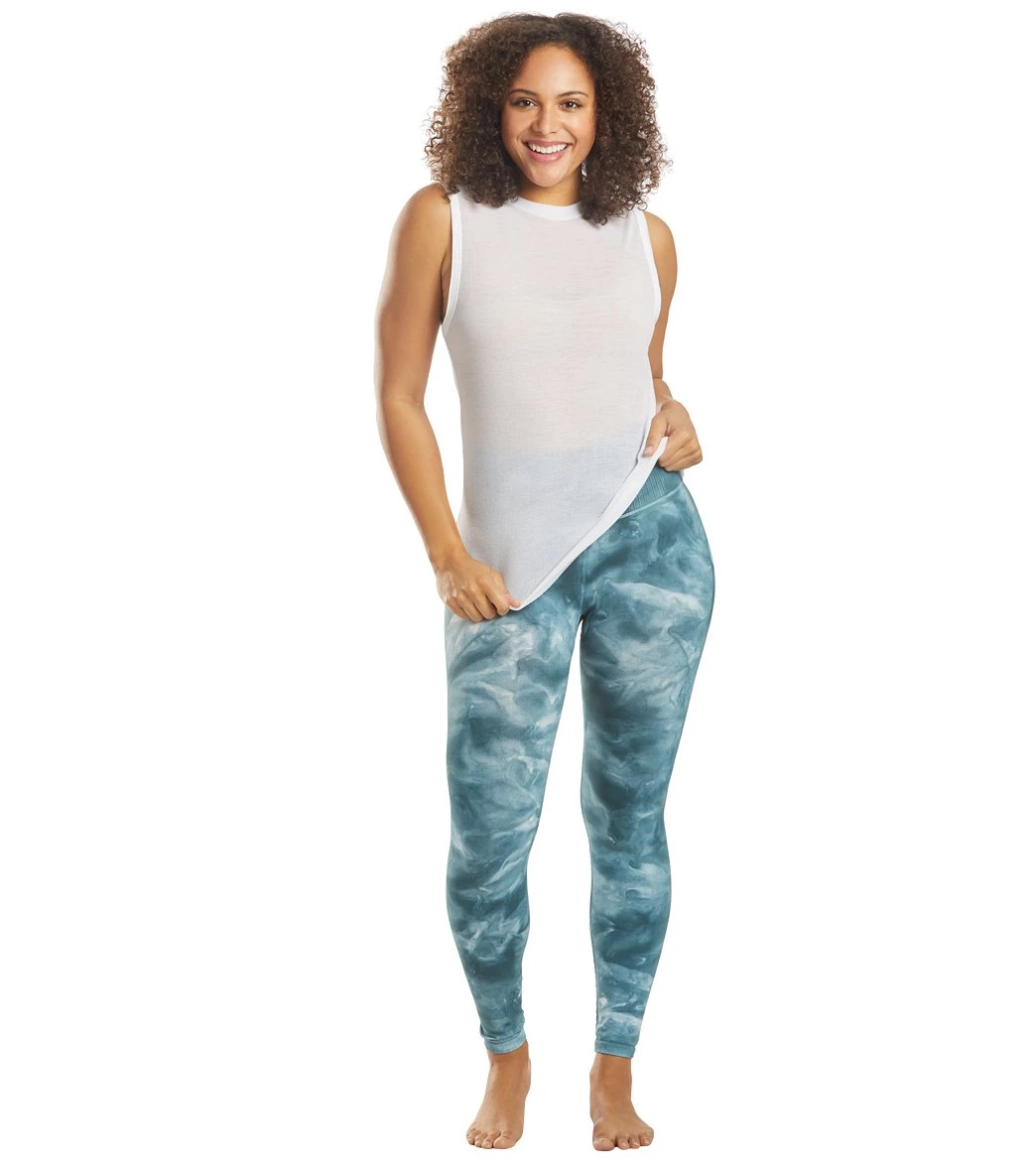 Free People Good Karma Tie Dye Yoga Leggings Blue Green 5 Free People Good Karma Tie Dye Yoga Leggings Blue Green - Image 3