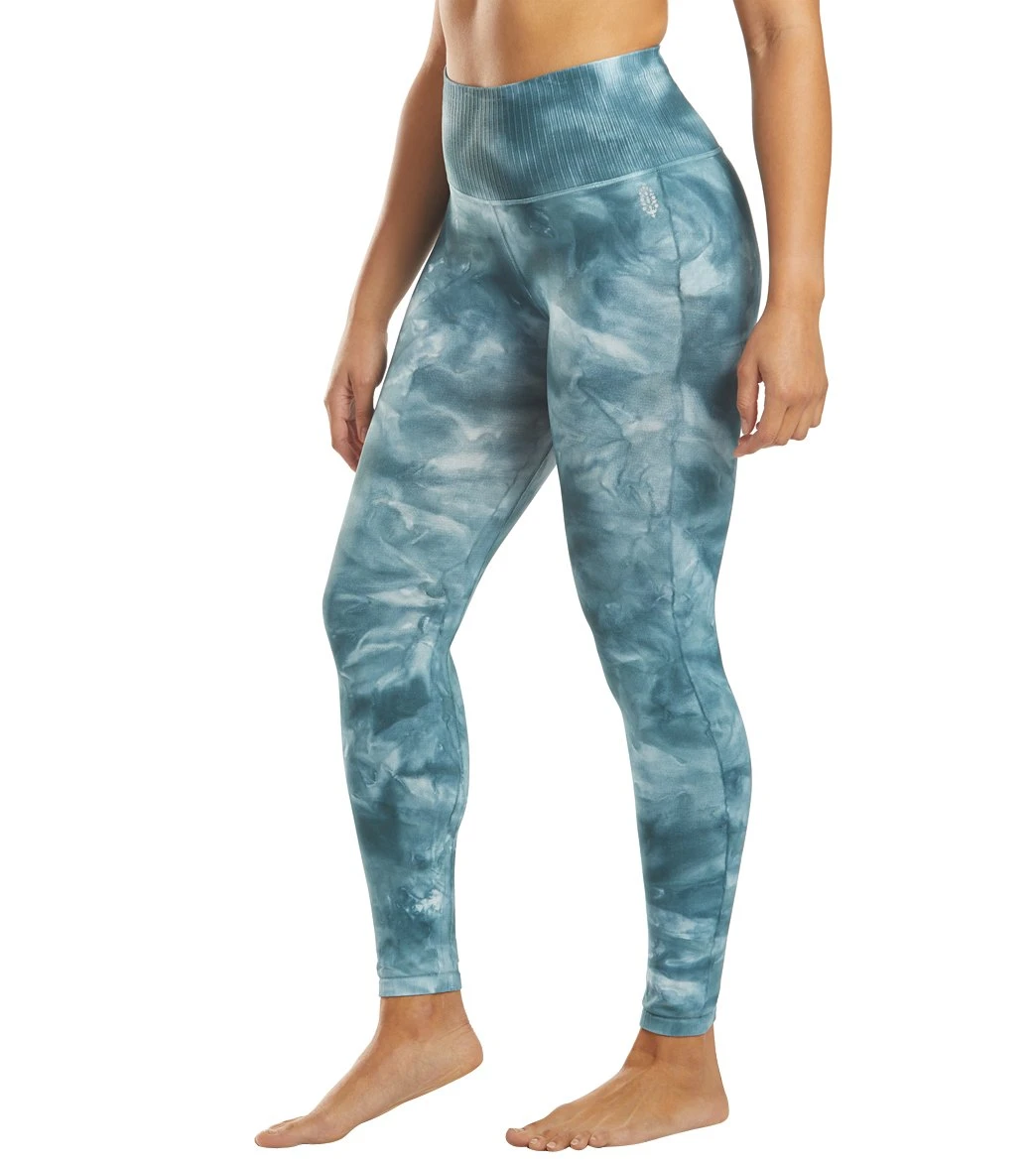 Free People Good Karma Tie Dye Yoga Leggings Blue Green 6 Free People Good Karma Tie Dye Yoga Leggings Blue Green - Image 4