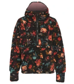 PrAna Polar Escape Half Zip Jacket Black Fleur -Beyond Yoga || Onzie || Marika Sales Store 4356613603371 blackfleur