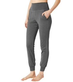Beyond Yoga Heather Rib Midi Joggers Smoke Gray Heather