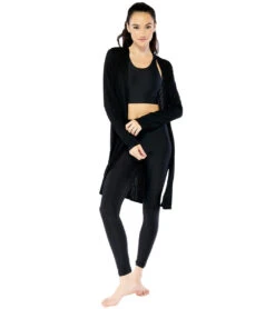 Electric Yoga Ribbed Slitted Cardigan Black -Beyond Yoga || Onzie || Marika Sales Store 4842866343979 black