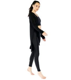 Electric Yoga Ribbed Slitted Cardigan Black