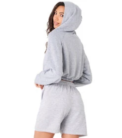 Onzie Cinch Crop Hoodie Heather Gray Fleece -Beyond Yoga || Onzie || Marika Sales Store 6540625543211 heathergrayfleece 4a