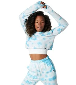 NUX Don't Stop Organic Crop Pullover Crystal Cloud 8 NUX Don't Stop Organic Crop Pullover Crystal Cloud -Beyond Yoga || Onzie || Marika Sales Store 6570914218027 crystalcloud 4a