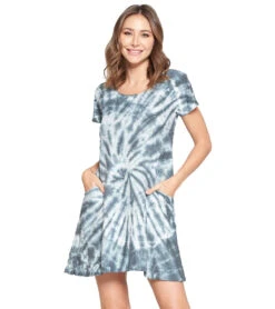 Yak & Yeti Dress Tie Dye Textured Fabric With Pockets -Beyond Yoga || Onzie || Marika Sales Store 6577629167659 gray