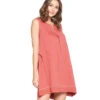 Yak & Yeti Dress Handstitched Details Layered Hem Coral