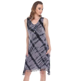 Yak & Yeti Dress Tie Dye Tassel Trim Gray -Beyond Yoga || Onzie || Marika Sales Store 6577630478379 gray 1