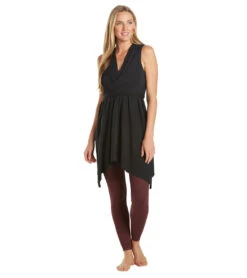 Everyday Yoga Wondrous Solid Wrap Dress 14 Everyday Yoga Wondrous Solid Wrap Dress -Beyond Yoga || Onzie || Marika Sales Store 6581670707243 black 4a