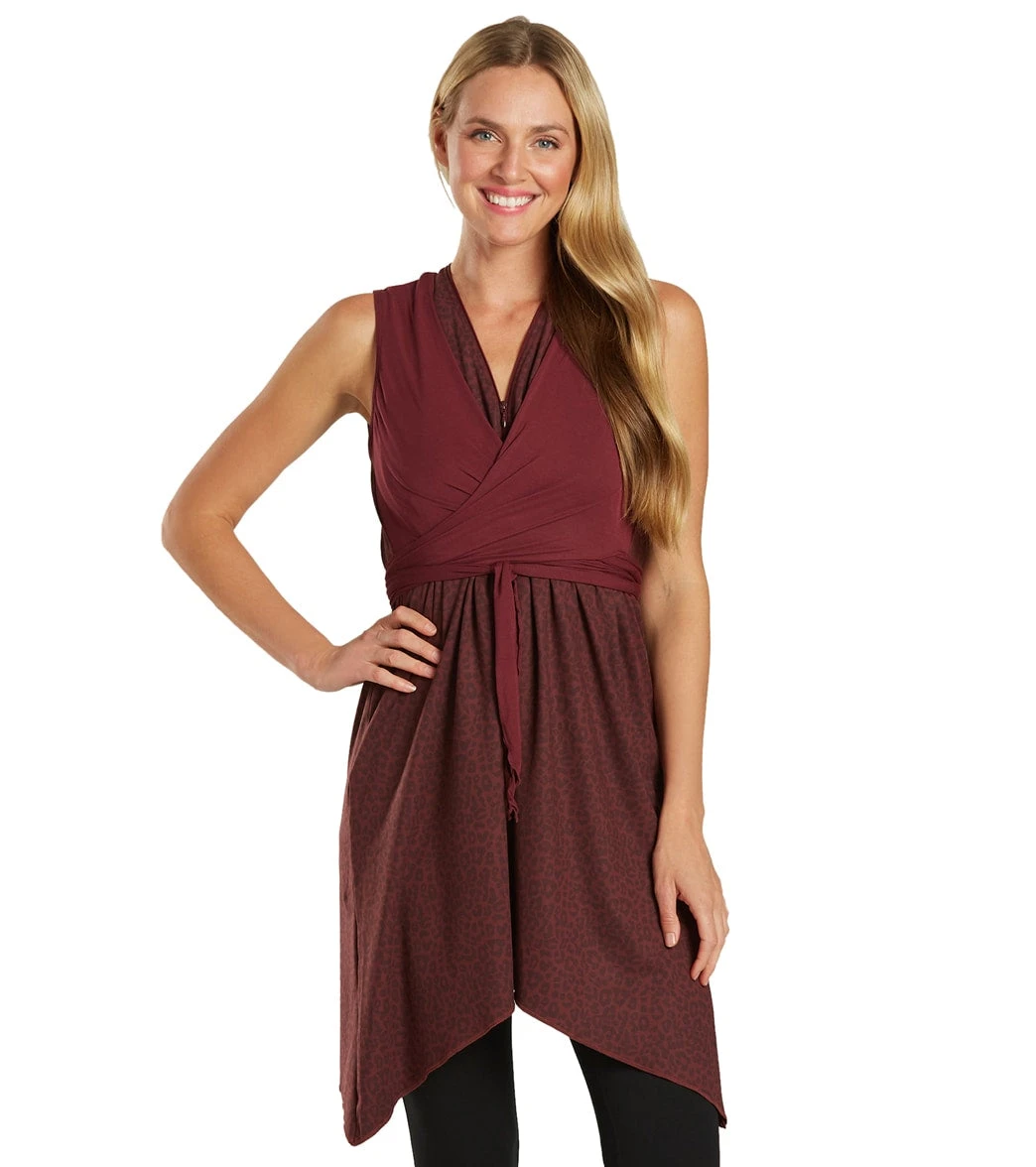 Everyday Yoga Wondrous Cheetah Wrap Dress Burgundy Cheetah 5 Everyday Yoga Wondrous Cheetah Wrap Dress Burgundy Cheetah - Image 3