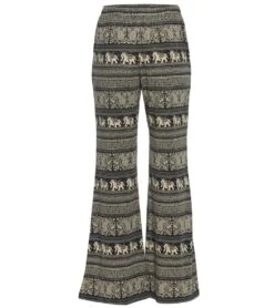 Yak & Yeti Elephant Print Yoga Pants Black/Beige