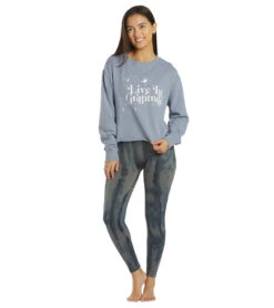 Spiritual Gangster Gratitude Mazzy Pullover Sweatert Blue Ash -Beyond Yoga || Onzie || Marika Sales Store 6622572773419 blueash 4a