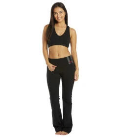 Hard Tail Double Sport Stripe Bootleg Flare Pant -Beyond Yoga || Onzie || Marika Sales Store 6637055737899 black 4a