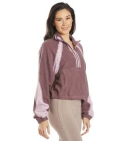 Free People So Fly Half Zip Pullover Boysenberry Combo