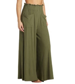 Free People Blissed Out Wide Leg Pants Cargo Khaki