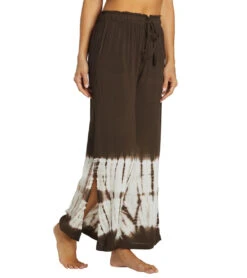 Yak & Yeti Bohemian Tie Dye Split Pants Brown