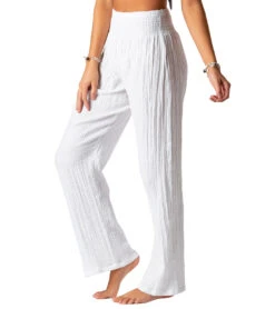 Lotus And Luna Solid Wide Leg Pant White