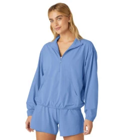 Beyond Yoga In Stride Half Zip Pullover Flower Blue -Beyond Yoga || Onzie || Marika Sales Store 7027848314923 flowerblue