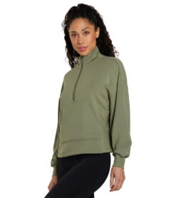 Tavi Cozy Half Zip Light Olive -Beyond Yoga || Onzie || Marika Sales Store 7029826519083 lightolive 4a