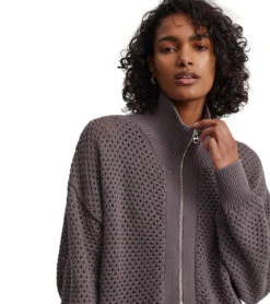 Varley Cassady Knit Jacket Deep Charcoal 10 Varley Cassady Knit Jacket Deep Charcoal -Beyond Yoga || Onzie || Marika Sales Store 7052131794987 deepcharcoal 5a