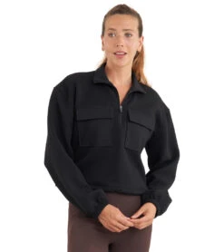 Thrive Societe Patch Pocket Pullover Black -Beyond Yoga || Onzie || Marika Sales Store 7103158419499 black