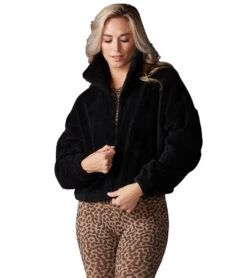 Tavi Chill Full Zip Fleece Jacket Ebony -Beyond Yoga || Onzie || Marika Sales Store 7132311945259 ebony