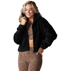 Tavi Chill Full Zip Fleece Jacket Ebony -Beyond Yoga || Onzie || Marika Sales Store 7132311945259 ebony 5a