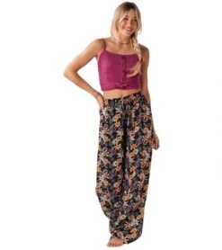 Lotus And Luna Wide Leg Drawstring Pants Black/Magenta -Beyond Yoga || Onzie || Marika Sales Store 7143835631659 blackmagenta 4a