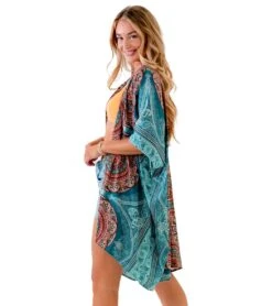Lotus And Luna Kimono Orange/Teal